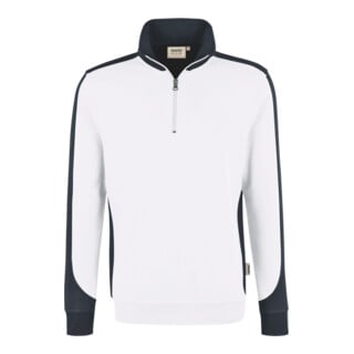HAKRO Zip-Sweatshirt Contrast Performance, weiß, Unisex-Grße: 2XL