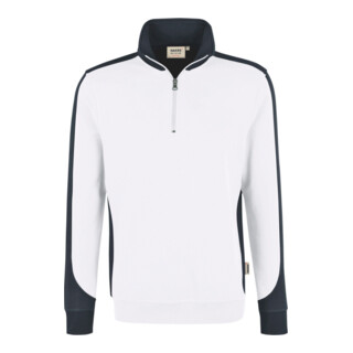 HAKRO Zip-Sweatshirt Contrast Performance, weiß, Unisex-Grße: M