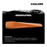 Halder Drehspaltkeil massiv 3000g Gesamt-L-260mm Schneiden-B.50mm-2