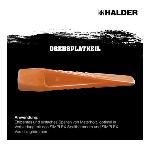 Halder Drehspaltkeil massiv 3000g Gesamt-L-260mm Schneiden-B.50mm