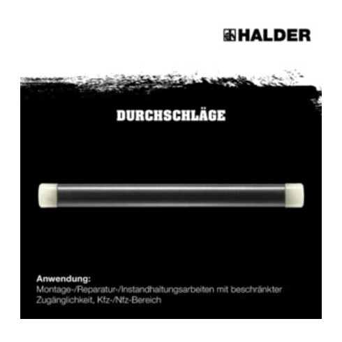 Halder Durchschlag L.168mm Kopf-D. 10mm Nyl.weiß hart