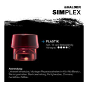 Tête de marteau Halder en plastique à face douce