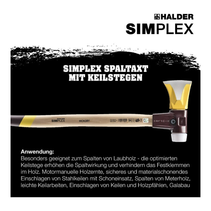Halder Hache d’ébrancher SIMPLEX D.50mm Hickory