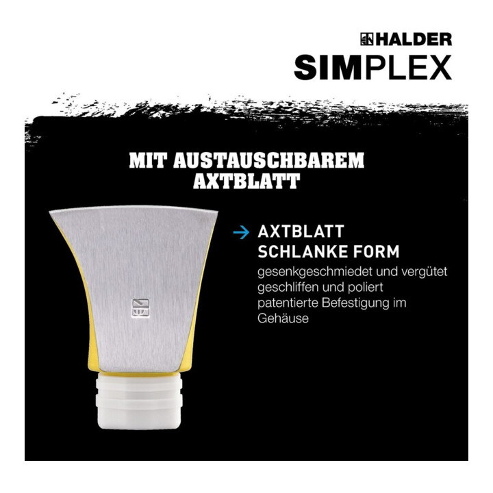 Halder hache simplex lame d'axe simplex 100mm/plateau superplastique 50mm Total.L.765mm