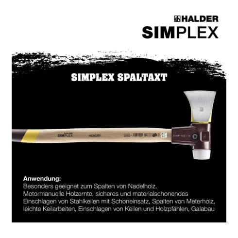 Halder hache simplex lame d'axe simplex 100mm/plateau superplastique 50mm Total.L.765mm