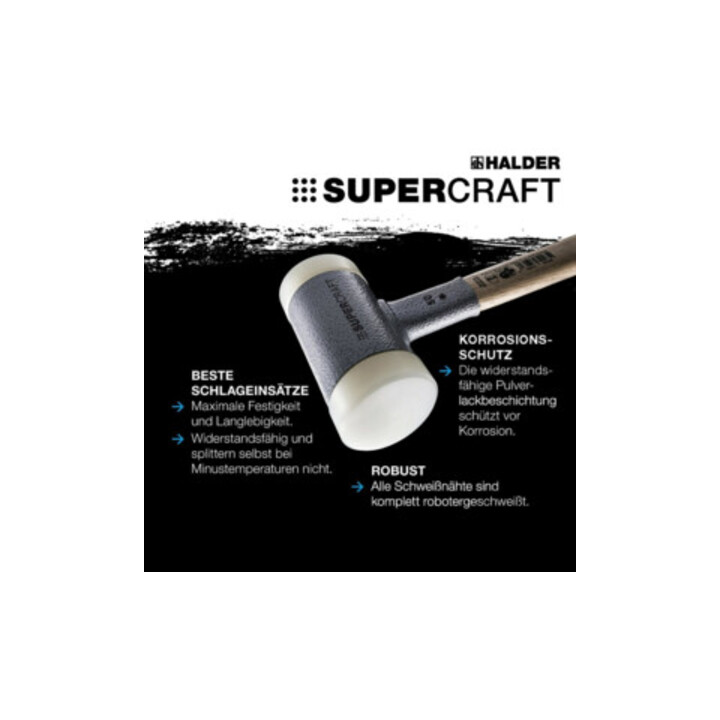 HALDER Maillet anti-rebond avec manche en Hickory 25 mm
