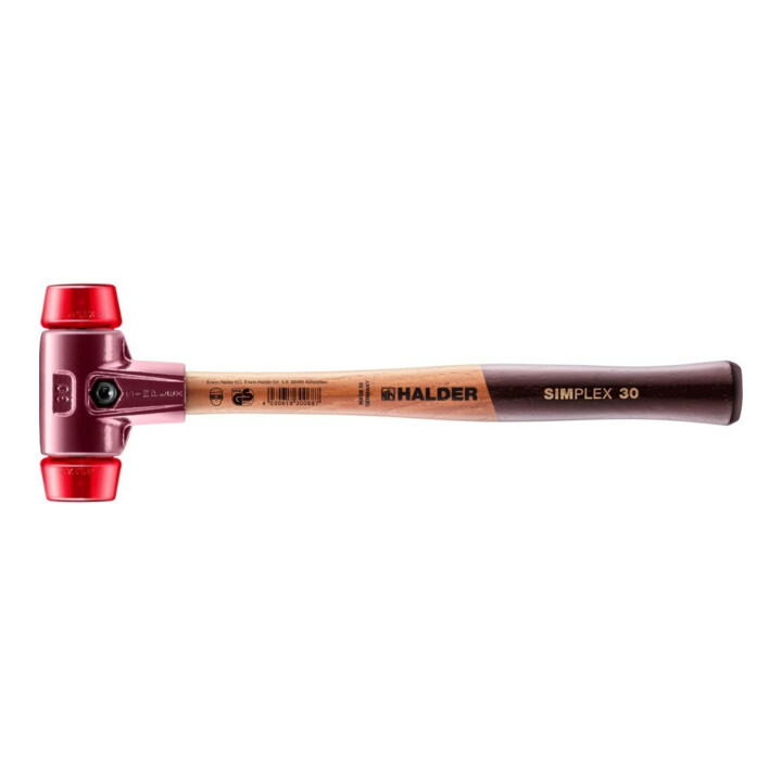 HALDER Maillet anti-rebond SIMPLEX avec embout en plastique (rouge) 30G mm