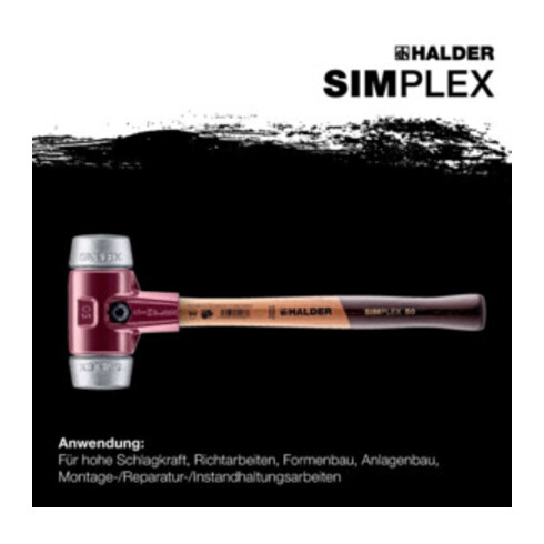 HALDER Maillets à frappe amortie SIMPLEX avec embouts en métal doux 60G mm