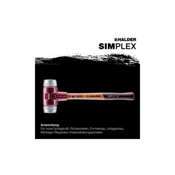 HALDER Maillets à frappe amortie SIMPLEX avec embouts en métal doux 60G mm