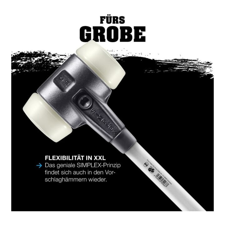 Halder Marteau à panne ronde Simplex Fibre 80 mm Nylon
