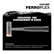 Marteau combiné Halder Ferroplex EH-3677, avec manche en tube d'acier, insert en nylon-5