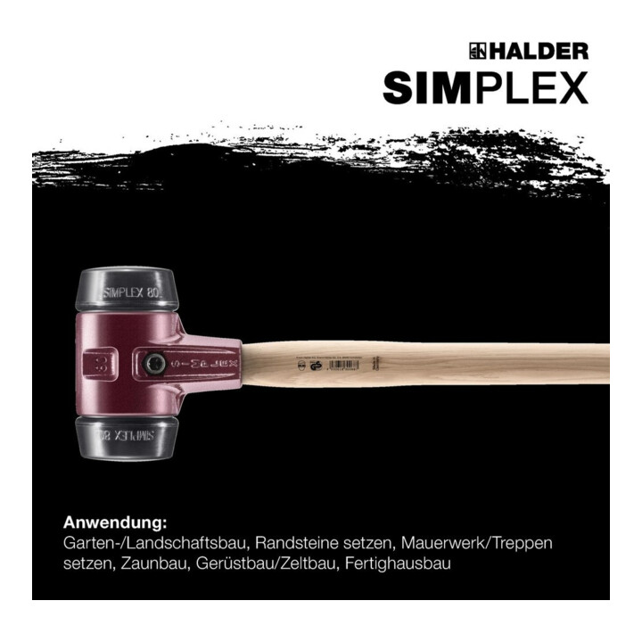 Halder Marteau de forgeron SIMPLEX 80mm caoutchouc