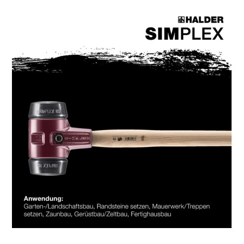 Halder Marteau de forgeron SIMPLEX 80mm caoutchouc