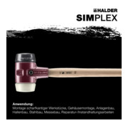 Halder Marteau de forgeron Simplex 80mm Caoutchouc/Nylon-4