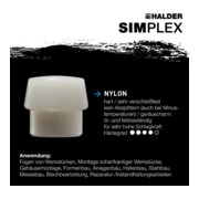 Halder Marteau de forgeron Simplex 80mm Caoutchouc/Nylon-4