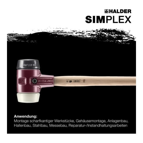Halder Marteau de forgeron Simplex 80mm Caoutchouc/Nylon