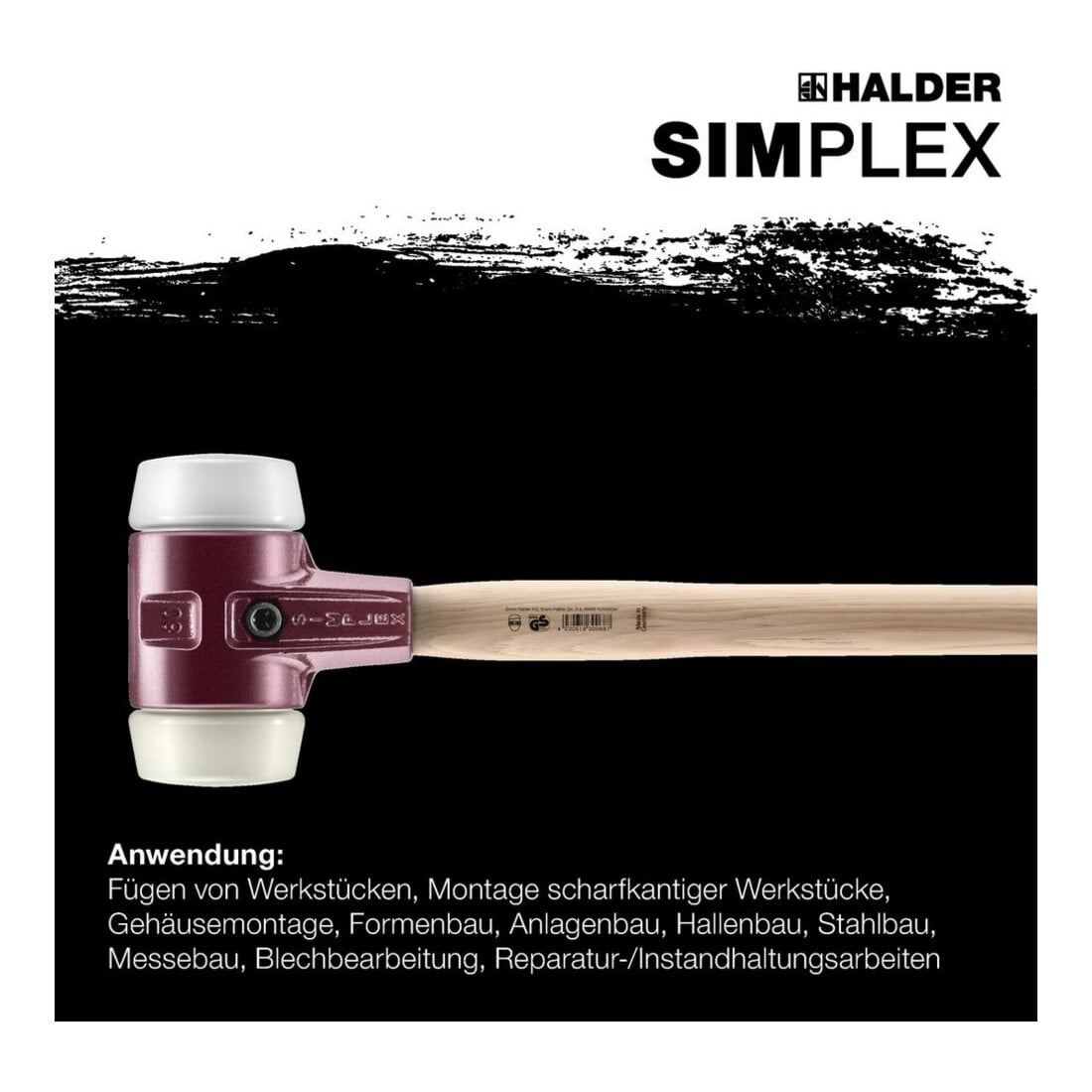 Halder Marteau de forgeron Simplex 80mm Superpl./Nylon