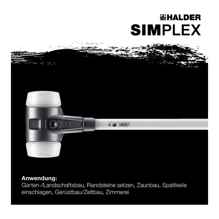 Halder Marteau de forgeron .Simplex Fiber. 80 mm Superplastik