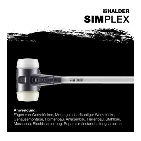Halder Marteau de forgeron .Simplex Fiber. 80mm Superpl./Nylon