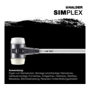 Halder Marteau de forgeron .Simplex Fiber. 80mm Superpl./Nylon-5