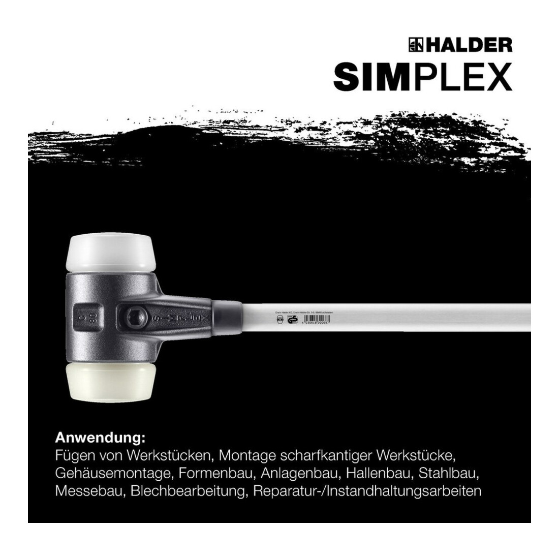 Halder Marteau de forgeron .Simplex Fiber. 80mm Superpl./Nylon