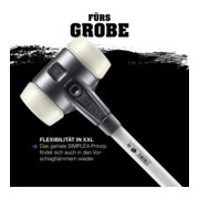 Halder Marteau de frappe Simplex Fiber 80mm Caoutchouc/Superpl.
