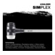 Halder Marteau de frappe Simplex Fiber 80mm Caoutchouc/Superpl.