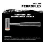 HALDER Martello combinato Ferroplex EH-3677 con impugnatura tubolare in acciaio, inserto in nylon-5