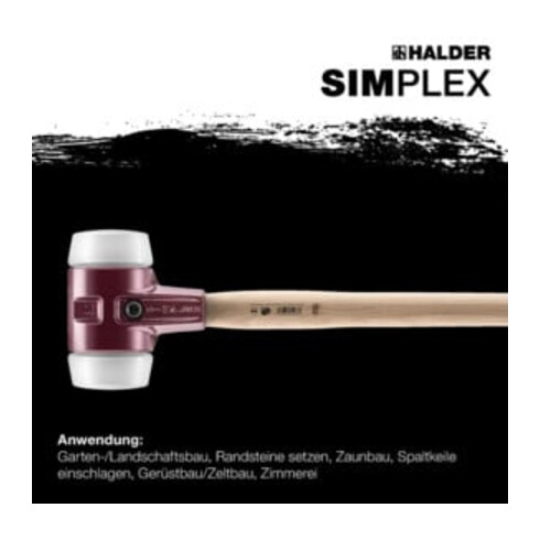 Halder Mazzuola SIMPLEX con inserti in superplastica, bianco, 125Gmm