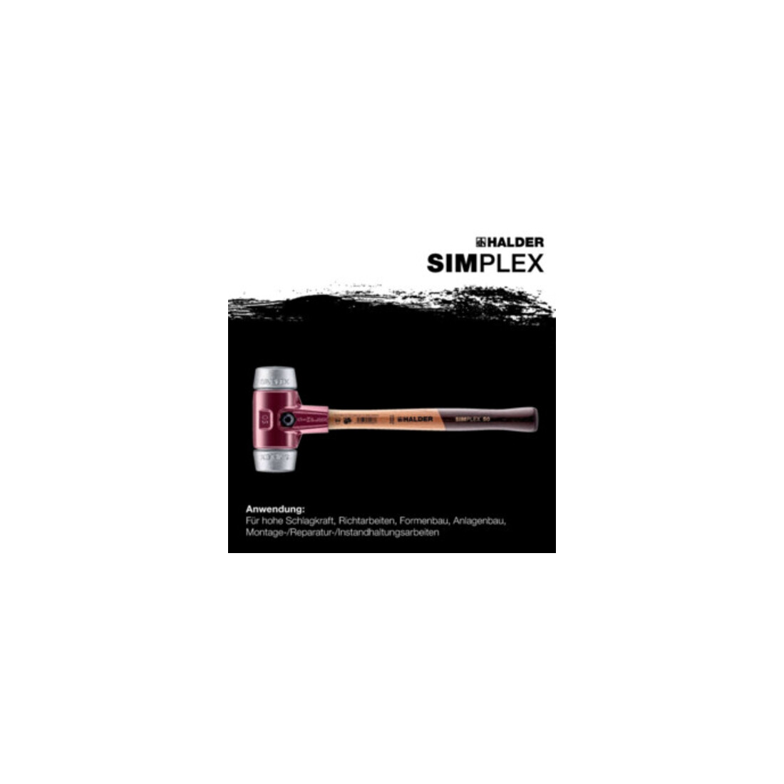 Halder Mazzuola SIMPLEX con tasselli in metallo dolce, argento, Alloggiamento/Materiale Ø60Gmm