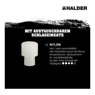 HALDER NORM+TECHNIK Losse dop, nylon, wit, Hamerkop-⌀: 10 mm