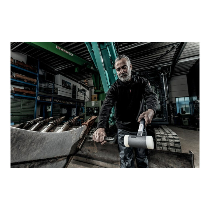 HALDER NORM+TECHNIK Rückschlagfreier Hammer mit 3-Komponentenstiel, Hammerkopf-⌀: 50mm