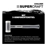HALDER NORM+TECHNIK Rückschlagfreier Hammer mit 3-Komponentenstiel, Hammerkopf-⌀: 60mm-4