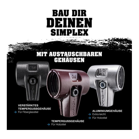 HALDER NORM+TECHNIK SIMPLEX-hamer,'zacht', met kunststof doppen, geel, Behuizing-⌀ / Materiaal: 30Gmm