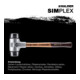 Halder soft-face hamer met rubber compositie inzetstukken (zwart)-1