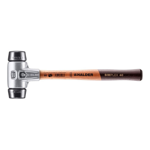 Halder soft-face hamer met rubber compositie inzetstukken (zwart)