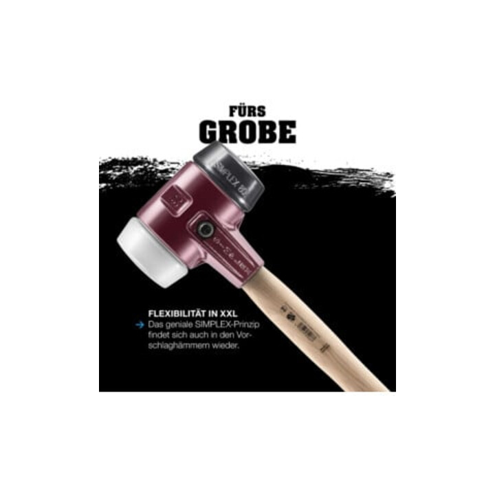 HALDER NORM+TECHNIK SIMPLEX-hamer,'zacht', met superplastic doppen, wit, Behuizing-⌀ / Materiaal: 100Gmm
