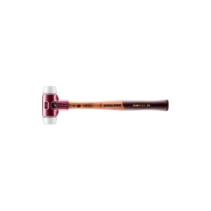 HALDER NORM+TECHNIK SIMPLEX-hamer,'zacht', met superplastic doppen, wit, Behuizing-⌀ / Materiaal: 30Gmm