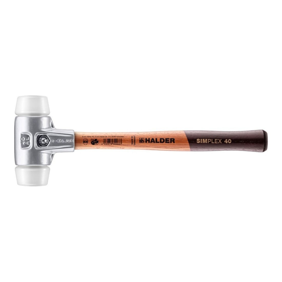Halder soft-face hamer met superplastic inzetstukken (wit)