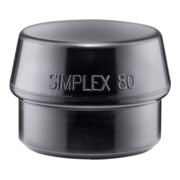 HALDER NORM+TECHNIK SIMPLEX-hamer,'zacht', rubber composiet-dop, zwart, voor hamerkop-⌀: 80 mm