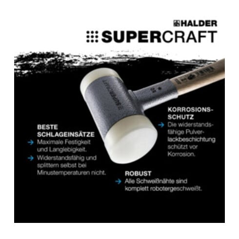 HALDER NORM+TECHNIK Terugslagvrije hamer met hickory-steel