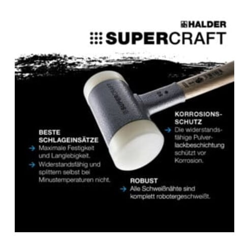 Halder terugslagvrije hamer met hickory handvat