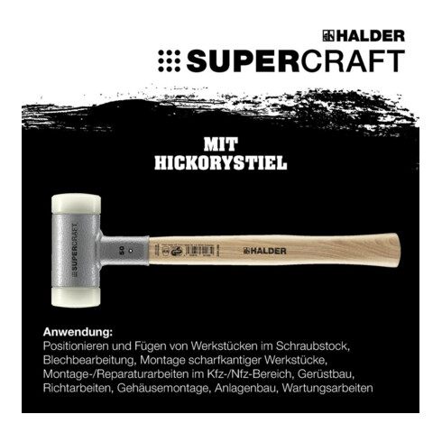 Halder Rückschlagfreier Hammer mit Hickory-Stiel