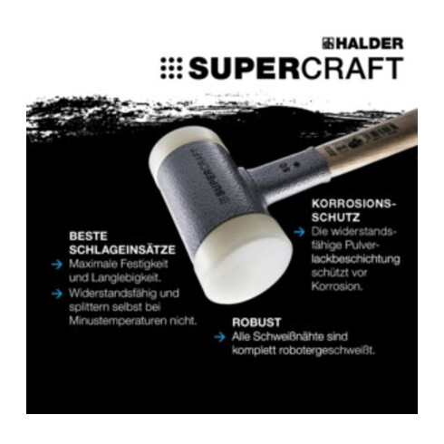 Halder Rückschlagfreier Hammer mit Hickory-Stiel