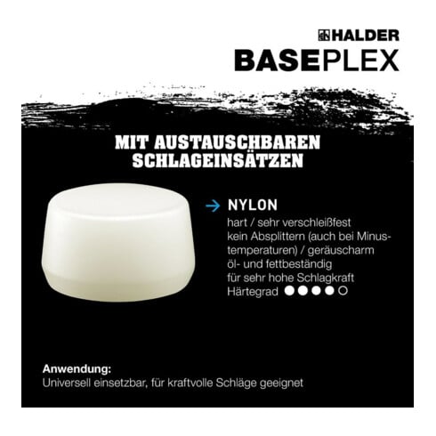 Halder Schonhammer Baseplex EH-3968, Celluloseacetat- + Nylon-Einsatz