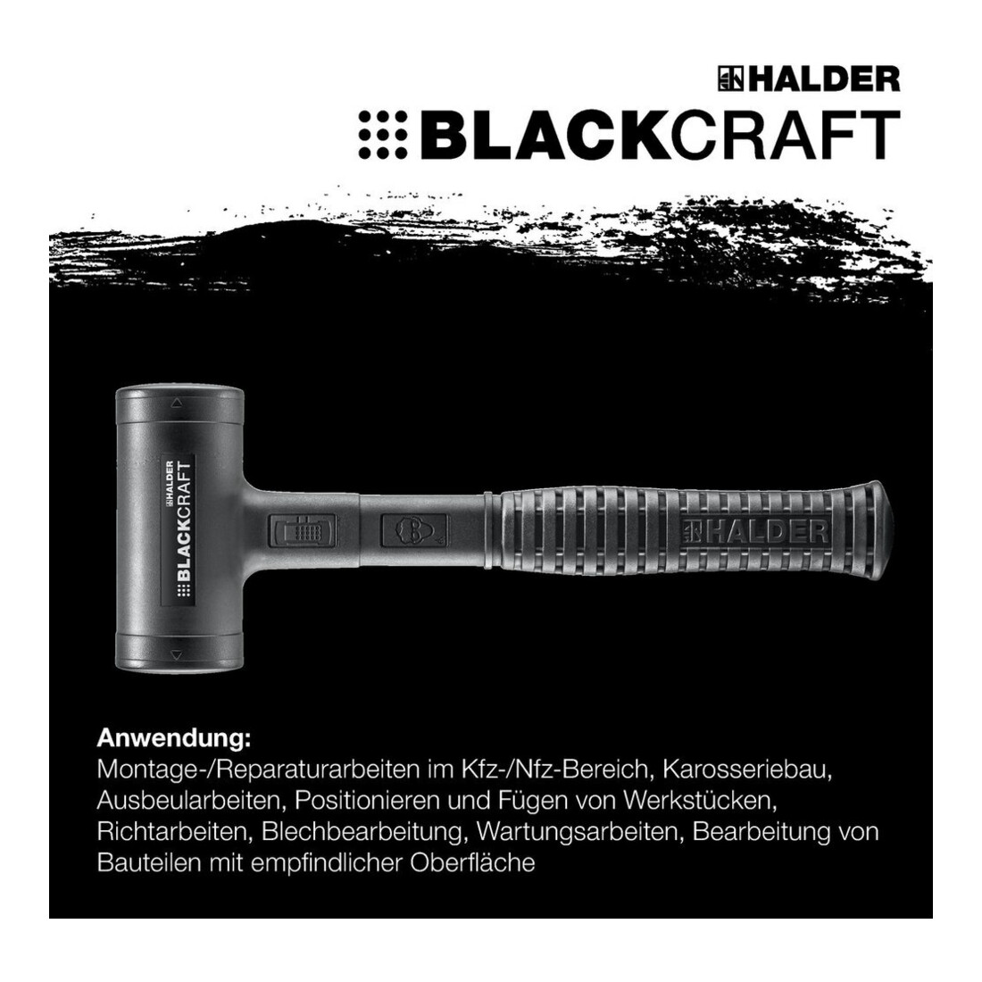 Halder Schonhammer BLACKCRAFT Gesamt-L.300mm Kopf-D.40mm STA rückschlagfrei