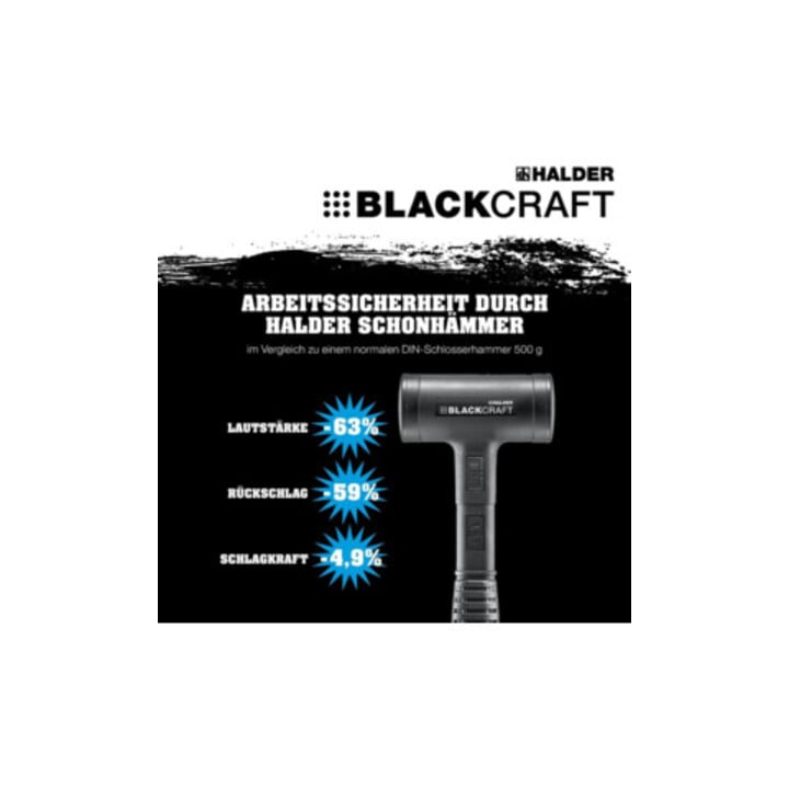 Halder Schonhammer BLACKCRAFT Gesamt-L.310mm Kopf-D.50mm STA rückschlagfrei