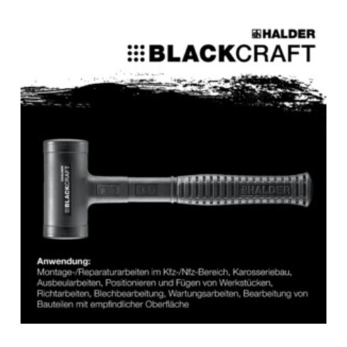 Halder Schonhammer BLACKCRAFT Gesamt-L.310mm Kopf-D.50mm STA rückschlagfrei