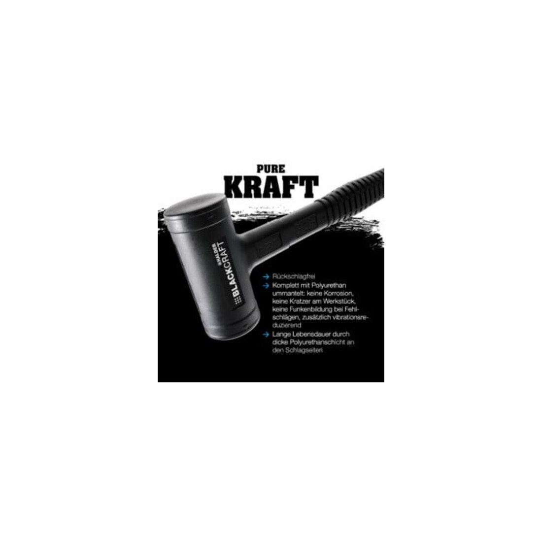 Halder Schonhammer BLACKCRAFT Gesamt-L.315mm Kopf-D.60mm STA rückschlagfrei