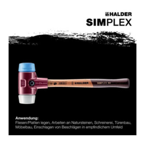 Halder Schonhammer D.30mm 340g Simplex m.Schlageinsatz Super-Ku./TPE